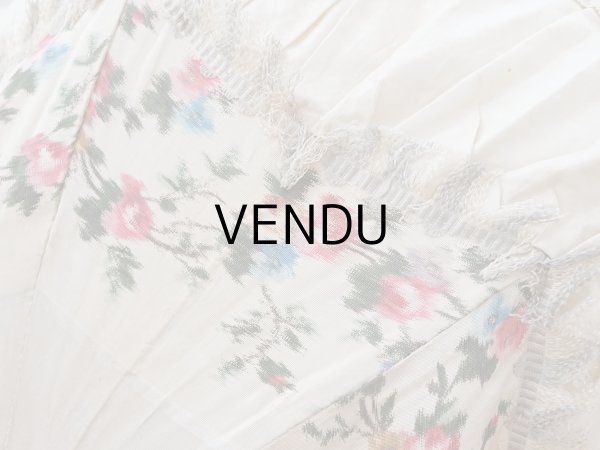 画像8: ＊蚤の市＊アンティーク 日傘 パラソル シルク製 薔薇模様 ぼかし織 (8)