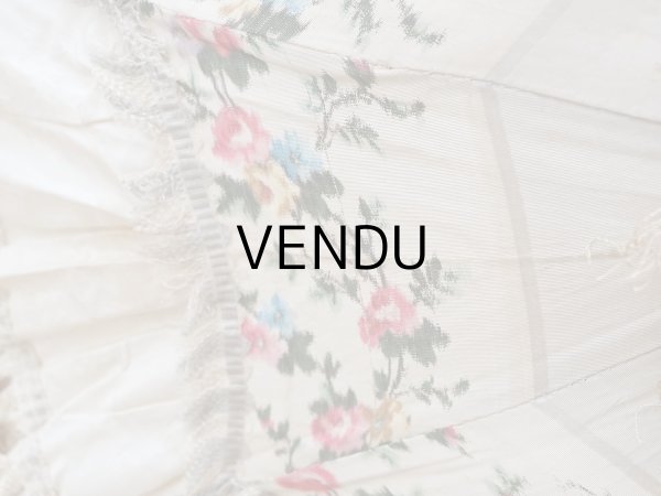 画像9: ＊蚤の市＊アンティーク 日傘 パラソル シルク製 薔薇模様 ぼかし織 (9)