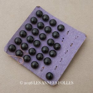 画像: アンティーク シューボタン 8.5mm 黒 7ピースのセット