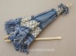 画像1: ＊蚤の市＊アンティーク 日傘 パラソル シルク製 ブルー (1)
