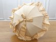 画像5: 19世紀末 アンティーク 日傘 パラソル 薔薇の彫刻i&モノグラム入り シルク製 キャメルベージュ  (5)