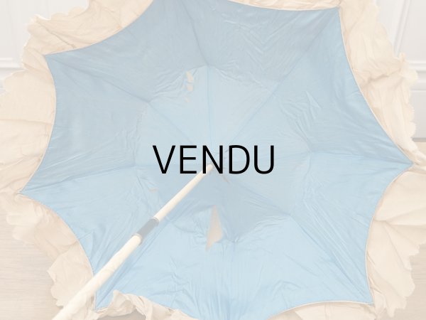 画像6: 19世紀末 アンティーク 日傘 パラソル 薔薇の彫刻i&モノグラム入り シルク製 キャメルベージュ  (6)