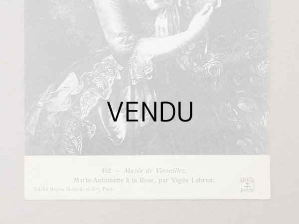 画像4: 1900年頃 未使用 アンティークポストカード  マリー・アントワネット Musee de Versailles Marie-Antoinette a la Rose, par Vigee Lebrun (4)