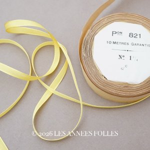 画像: アンティーク グログランリボン 10m レモン色 7mm幅 PON 821 COL 1837