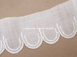 画像3: ＊蚤の市＊アンティーク スカラップレース 刺繍入り 4.7cm幅 コットンオーガンジー (3)
