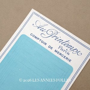 画像: 未使用 アンティーク プランタン百貨店 生地サンプル用 台紙 - AU PRINTEMPS -