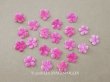 画像1: アンティーク ベルベットの布花 ピンク 21ピースのセット 15mm (1)