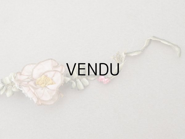 画像5: アンティーク シルク製 薔薇のロココトリム  31cm (5)