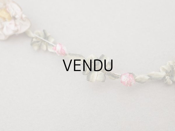 画像3: アンティーク シルク製 薔薇のロココトリム  31cm (3)