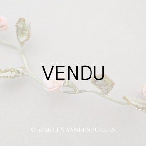 画像: アンティーク シルク製 薔薇のロココトリム 42cm