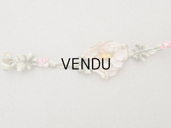 画像2: アンティーク シルク製 薔薇のロココトリム  31cm (2)