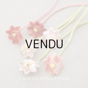 画像: アンティーク ベルベットの布花 グレイッシュピンク