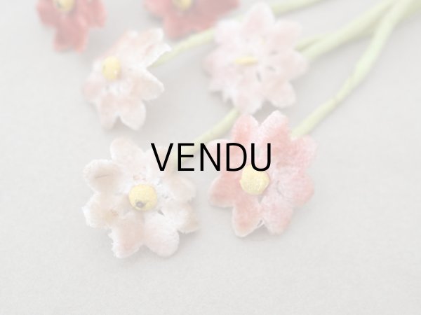 画像3: アンティーク ベルベットの布花 グレイッシュピンク (3)