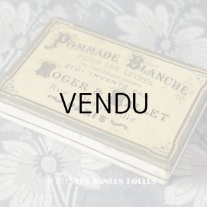 画像: アンティーク リップスティックの紙箱 POMMADE BLANCHE POUR LES LEVRES - ROGER&GALLET PARIS -