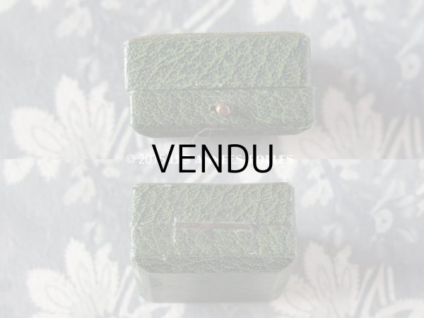 画像4: アンティーク ジュエリーボックス 金彩入り グリーン (4)