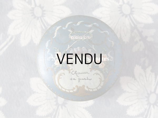 画像3: アンティーク  淡いピンク色の薔薇模様 ハンドペイント 木箱 (3)