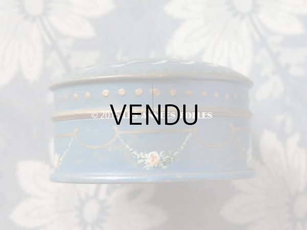 画像4: アンティーク  淡いピンク色の薔薇模様 ハンドペイント 木箱 (4)