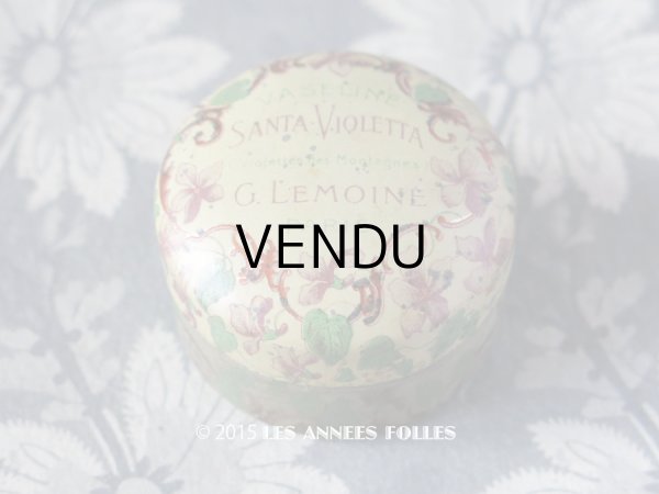 画像1: 1900年代 アンティーク ワセリン缶 菫 VASELINE SANTA-VIOLETTA - G.LEMOINE PARIS - (1)