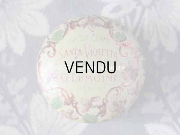 画像3: 1900年代 アンティーク ワセリン缶 菫 VASELINE SANTA-VIOLETTA - G.LEMOINE PARIS - (3)