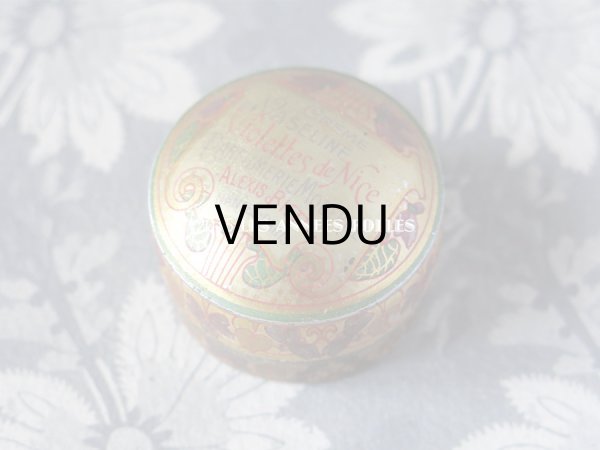 画像2: 1900年代 アンティーク ワセリン缶 ニースの菫 CREME DE VASELINE VIOLETTES DE NICE - PARFUMERIE MODERNE ALEXIS BIETTE - (2)