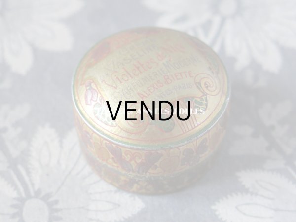画像3: 1900年代 アンティーク ワセリン缶 ニースの菫 CREME DE VASELINE VIOLETTES DE NICE - PARFUMERIE MODERNE ALEXIS BIETTE - (3)
