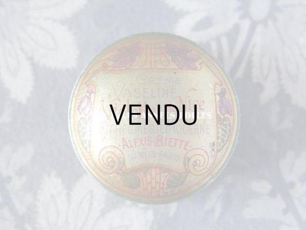 画像4: 1900年代 アンティーク ワセリン缶 ニースの菫 CREME DE VASELINE VIOLETTES DE NICE - PARFUMERIE MODERNE ALEXIS BIETTE - (4)