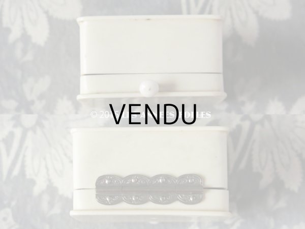 画像7: アンティーク ジュエリーボックス ベークライト製 モノグラム (7)