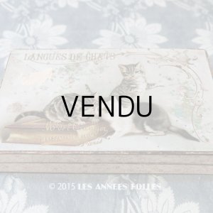 画像: 1900年代 アンティーク ラングドシャのお菓子箱 LANGUES DE CHAT 