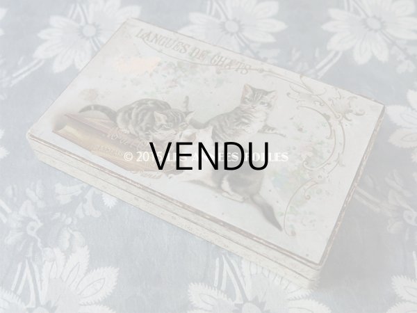 画像2: 1900年代 アンティーク ラングドシャのお菓子箱 LANGUES DE CHAT  (2)