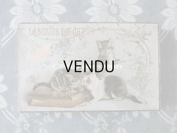 画像3: 1900年代 アンティーク ラングドシャのお菓子箱 LANGUES DE CHAT  (3)