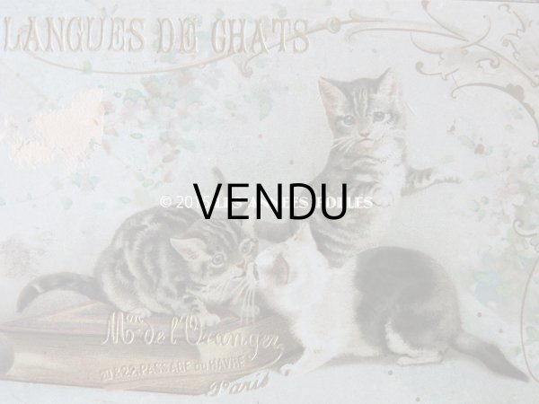 画像4: 1900年代 アンティーク ラングドシャのお菓子箱 LANGUES DE CHAT  (4)