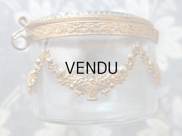 画像4: アンティーク ジュエリーボックス 花かごと薔薇のガーランド (4)