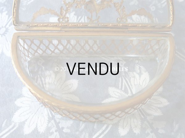 画像11: 19世紀 アンティーク ジュエリーボックス 花かご&薔薇＆リボンのガーランド (11)