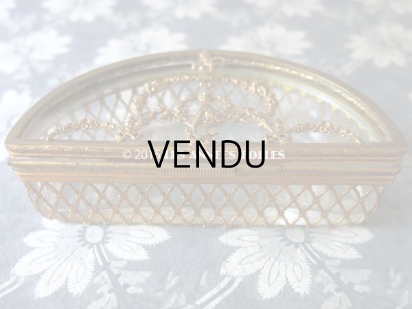 画像13: 19世紀 アンティーク ジュエリーボックス 花かご&薔薇＆リボンのガーランド (13)