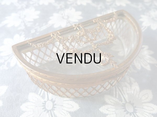 画像3: 19世紀 アンティーク ジュエリーボックス 花かご&薔薇＆リボンのガーランド (3)