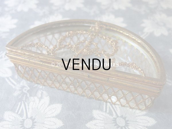 画像4: 19世紀 アンティーク ジュエリーボックス 花かご&薔薇＆リボンのガーランド (4)