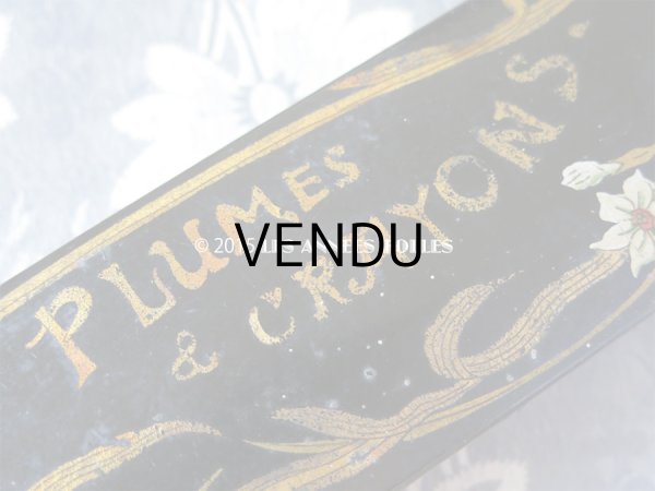 画像4: 19世紀末 アンティーク 白百合のペンケース PLUMES & CRAYONS (4)