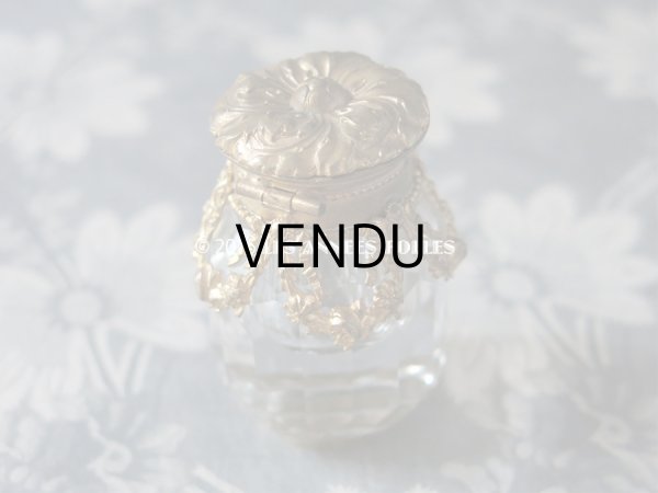 画像6: 19世紀末 アンティーク 小さな インク瓶 薔薇とリボンのガーランド (6)