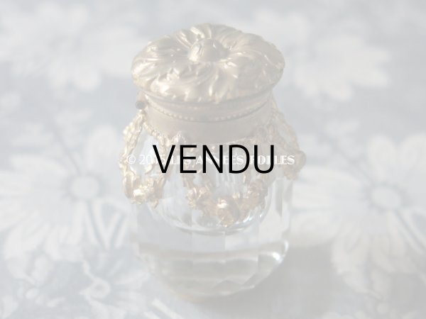 画像7: 19世紀末 アンティーク 小さな インク瓶 薔薇とリボンのガーランド (7)