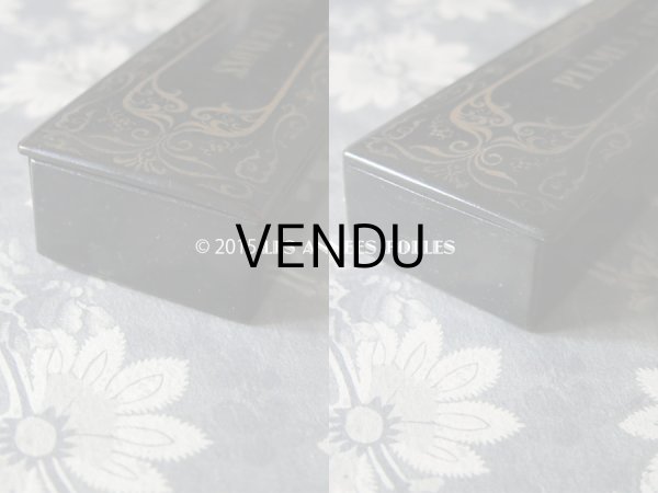 画像7: 19世紀 アンティーク ペンケース パピエマシェ PLUMES & CRAYONS (7)