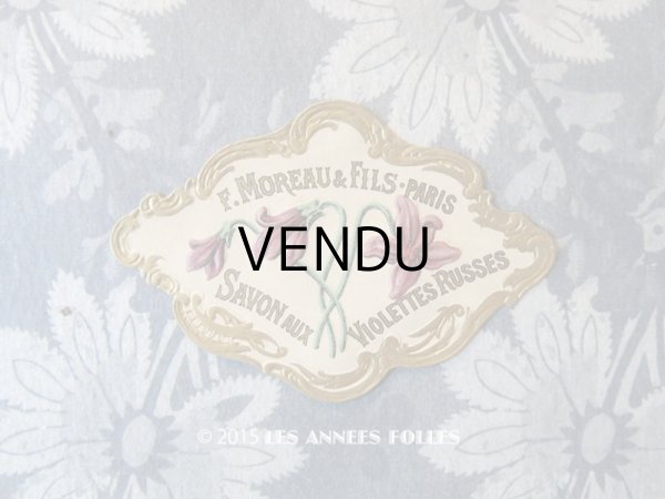 画像1: アンティーク ソープラベル SAVON AUX VIOLETTES RUSSES - F.MOREAU & FILS PARIS - (1)