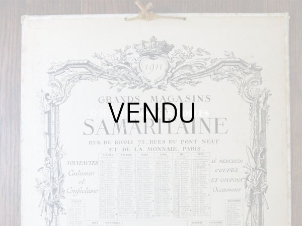 画像6: 1911年代 アンティーク カレンダー MADAME LOUISE DE FRANCE - GRANDS MAGASINS DE LA  SAMARITAINE - (6)
