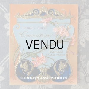 画像: アンティーク パフュームラベル 桃色のカーネーション CARNATION -HONORE PAYAN-