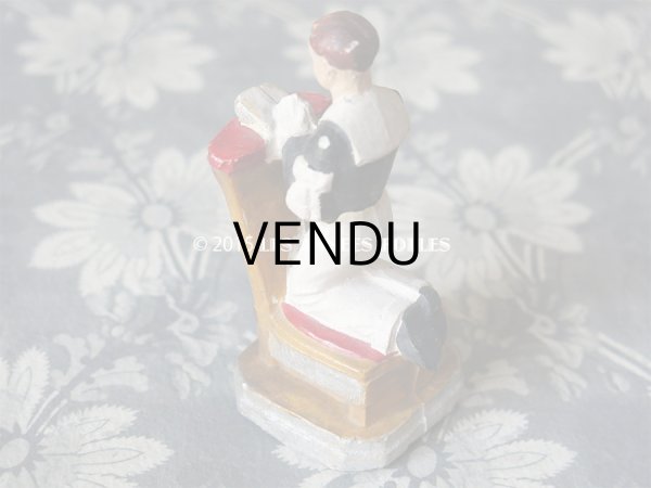 画像4: アンティーク コミュニオン 石膏人形 祈りを捧げる少年 (4)