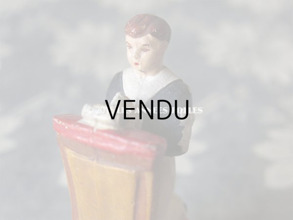 画像6: アンティーク コミュニオン 石膏人形 祈りを捧げる少年 (6)