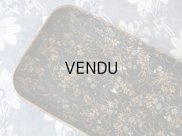 画像3: 19世紀 アンティーク ナポレオン3世 パピエマシェ トレイ 花模様 (3)