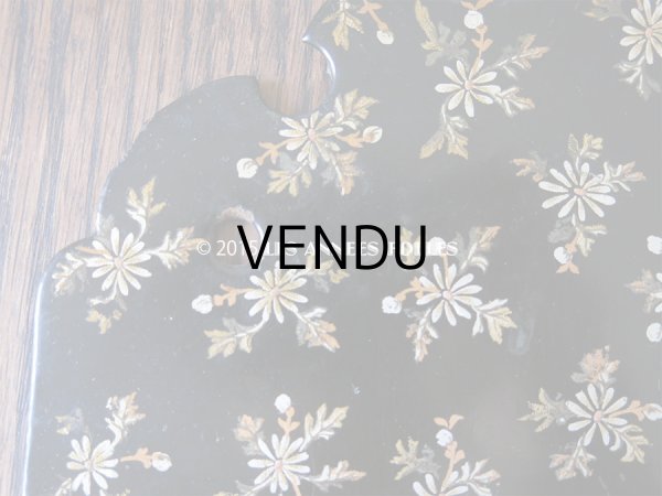 画像12: 19世紀 アンティーク ナポレオン3世 パピエマシェ レターボックス 花模様 (12)