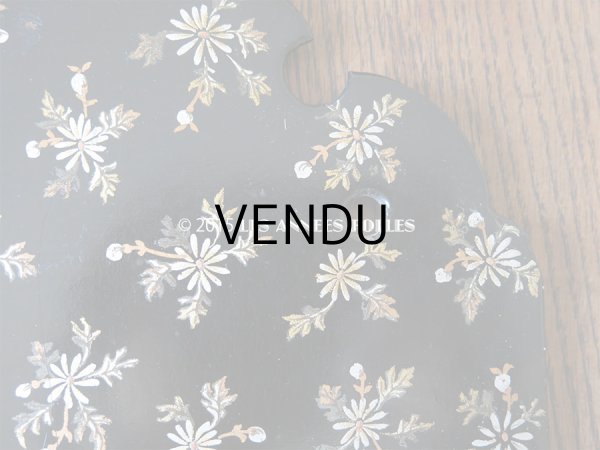 画像11: 19世紀 アンティーク ナポレオン3世 パピエマシェ レターボックス 花模様 (11)