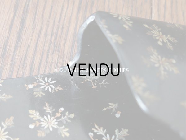 画像9: 19世紀 アンティーク ナポレオン3世 パピエマシェ レターボックス 花模様 (9)