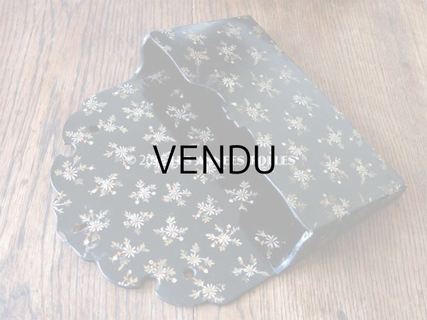 画像3: 19世紀 アンティーク ナポレオン3世 パピエマシェ レターボックス 花模様 (3)